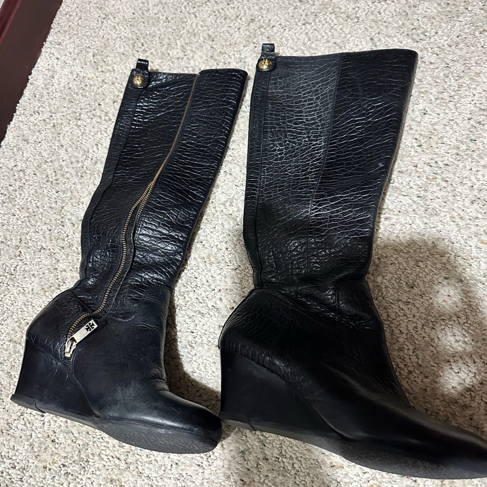 Tory Burch Black Winter Knee-High Boots